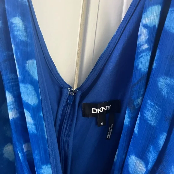 DKNY Vibrant Blue Patterned Maxi Dress - Picture 2 of 6